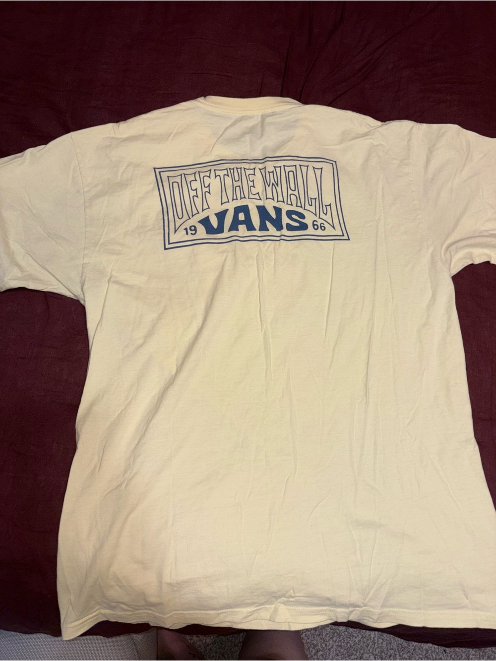 Vans Off The Wall Logo Tee - Pale Yellow L